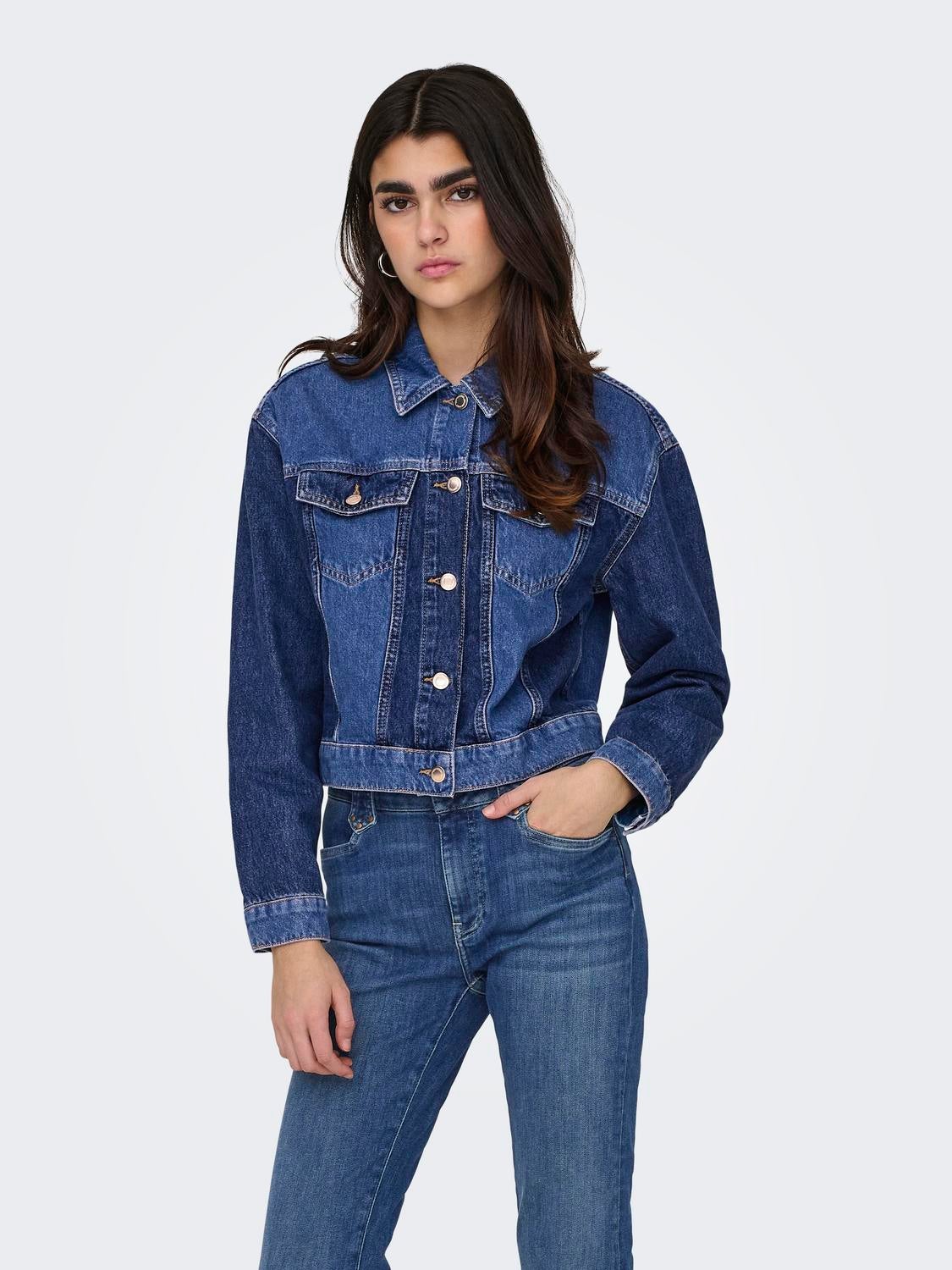 Short cropped sale denim jacket