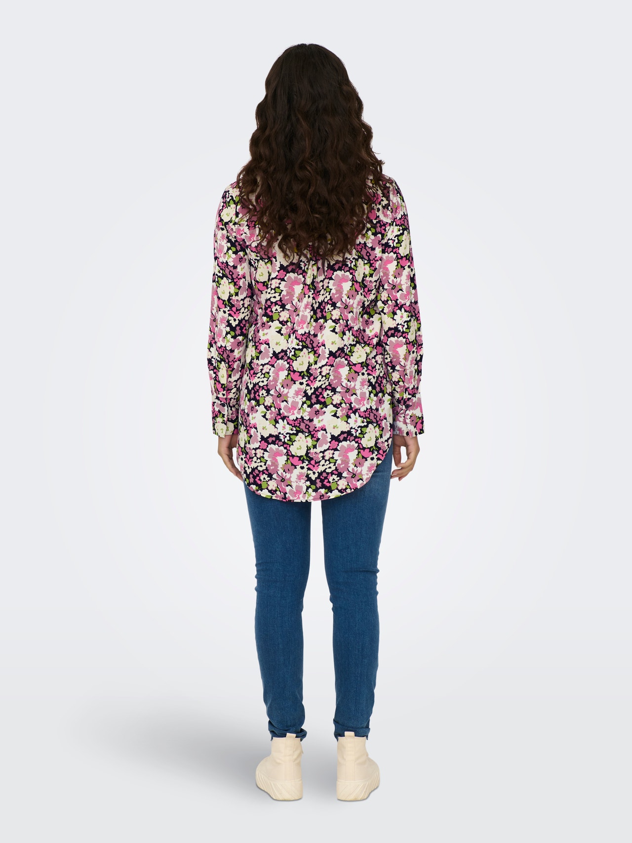 ONLY Oversized fit Overhemd kraag Manchetten met knoop Volumineuze mouwen Overhemd -Black - 15302382