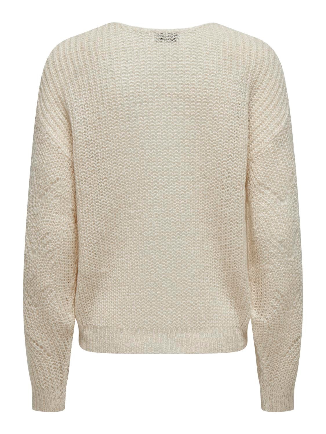 ONLY Pullover Scollo a V Spalle cadenti -Sandshell - 15302387