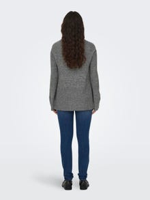 ONLY High neck Dropped shoulders Pullover -Dark Grey Melange - 15302391