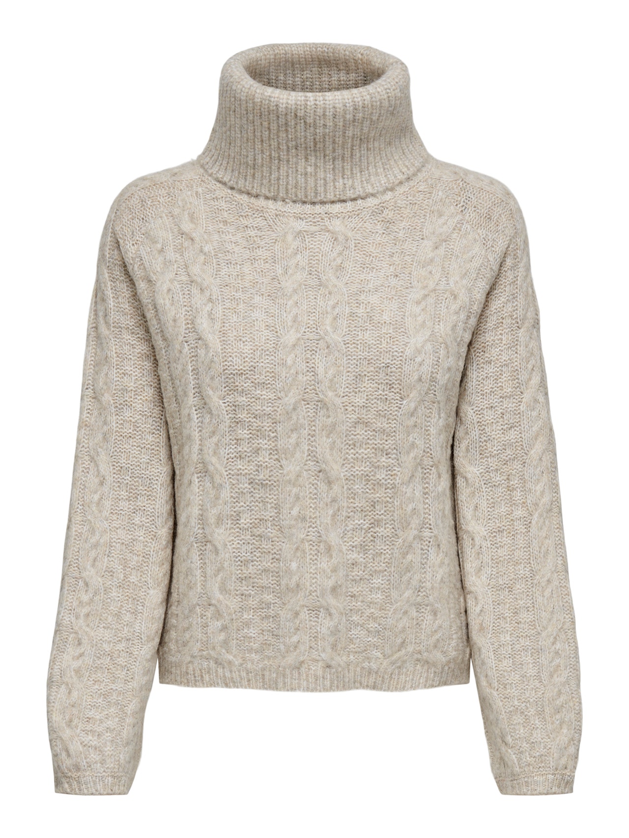ONLY Draperad krage Pullover -Oatmeal - 15302403