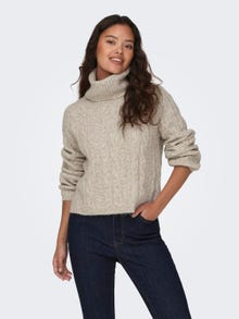 ONLY Knit sweat with high neck -Oatmeal - 15302403