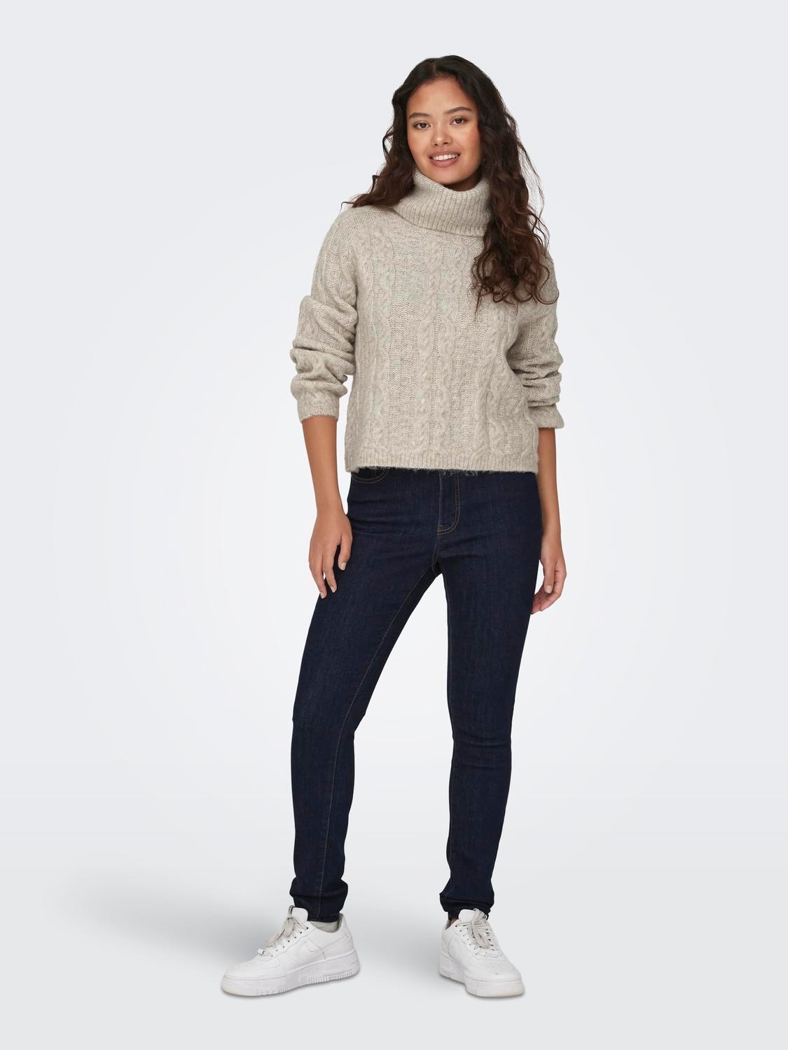 ONLY Cowl neck Pullover -Oatmeal - 15302403
