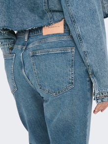 ONLY ONLEMILY High waist Straight Fit Jeans -Dark Blue Denim - 15302428