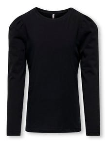 ONLY Regular Fit Round Neck Puff sleeves Top -Black - 15302445