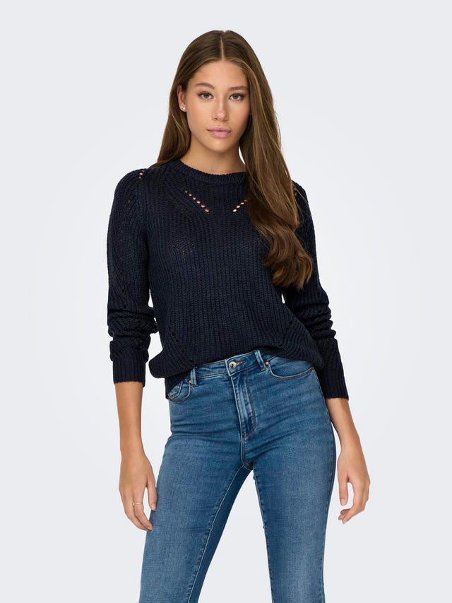 ONLY Round Neck Puff sleeves Pullover - 15302447