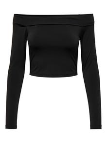 ONLY Slim fit Off-shoulder Verlaagde schoudernaden T-shirts -Black - 15302593