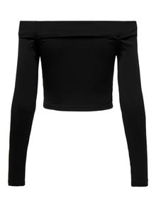 ONLY T-shirts Slim Fit Épaules dénudées Épaules tombantes -Black - 15302593