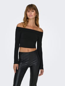ONLY T-shirts Slim Fit Épaules dénudées Épaules tombantes -Black - 15302593