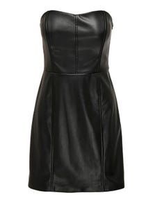 ONLY Faux Leather Tube Dress -Black - 15302612