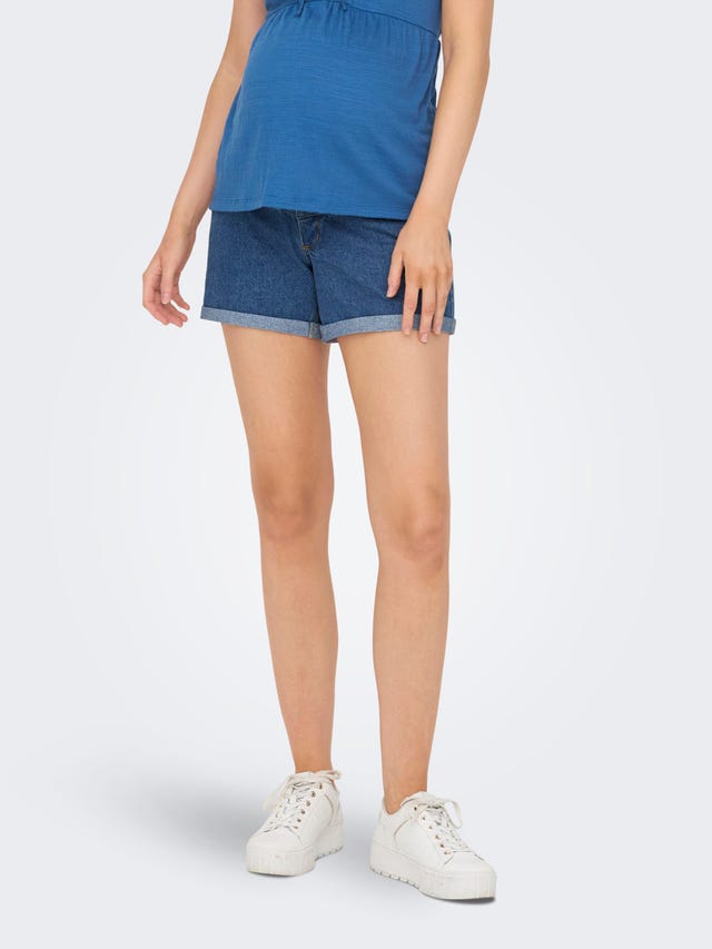 ONLY Mom Fit High waist Fold-up hems Maternity Shorts - 15302622