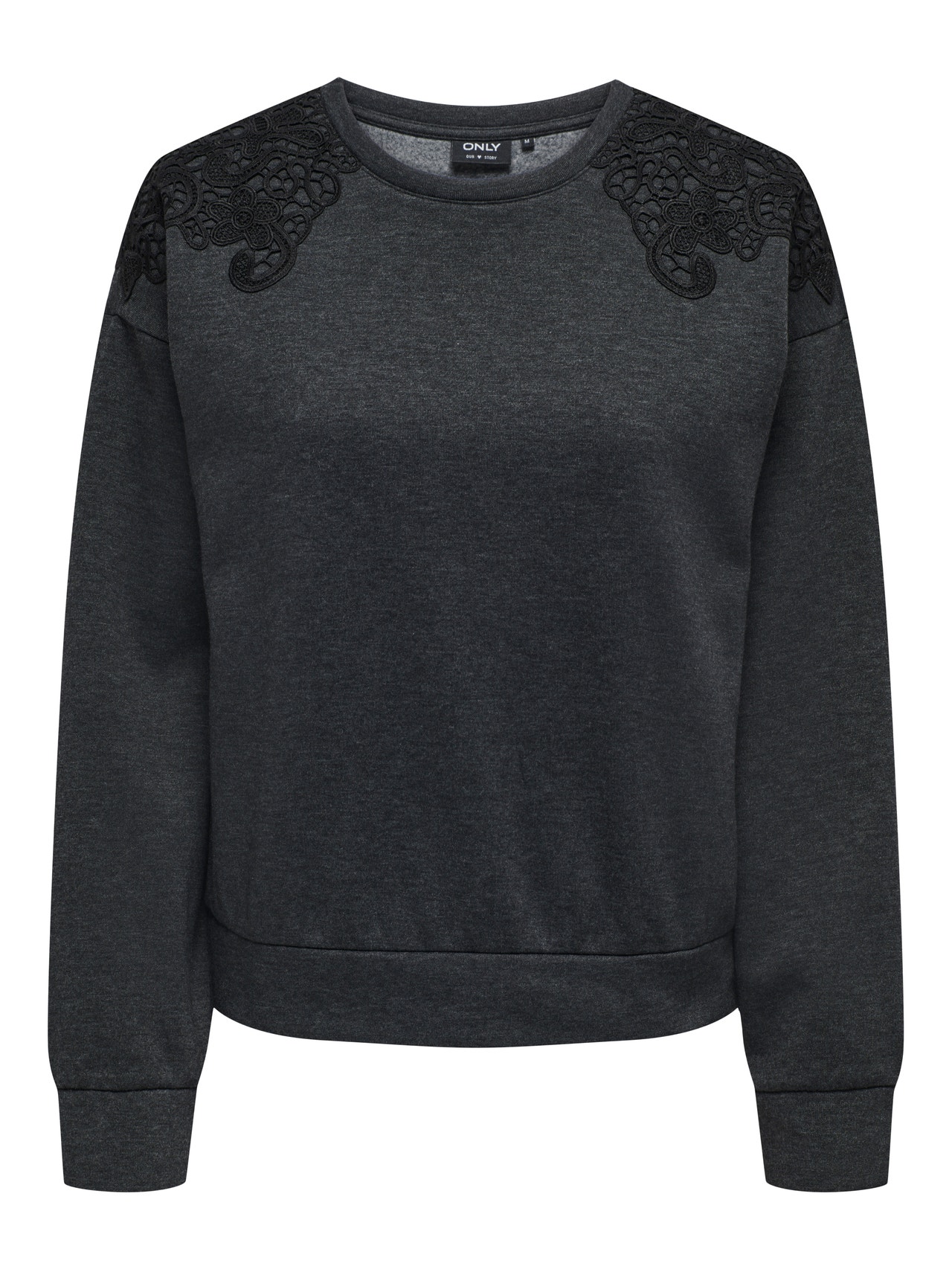 ONLY o-hals sweatshirt  -Dark Grey Melange - 15302639
