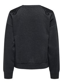ONLY Normal passform O-ringning Sweatshirt -Dark Grey Melange - 15302639