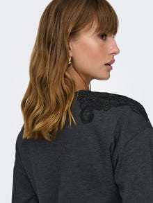 ONLY Normal geschnitten Rundhals Sweatshirt -Dark Grey Melange - 15302639