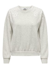 ONLY Normal passform O-ringning Sweatshirt -Light Grey Melange - 15302639