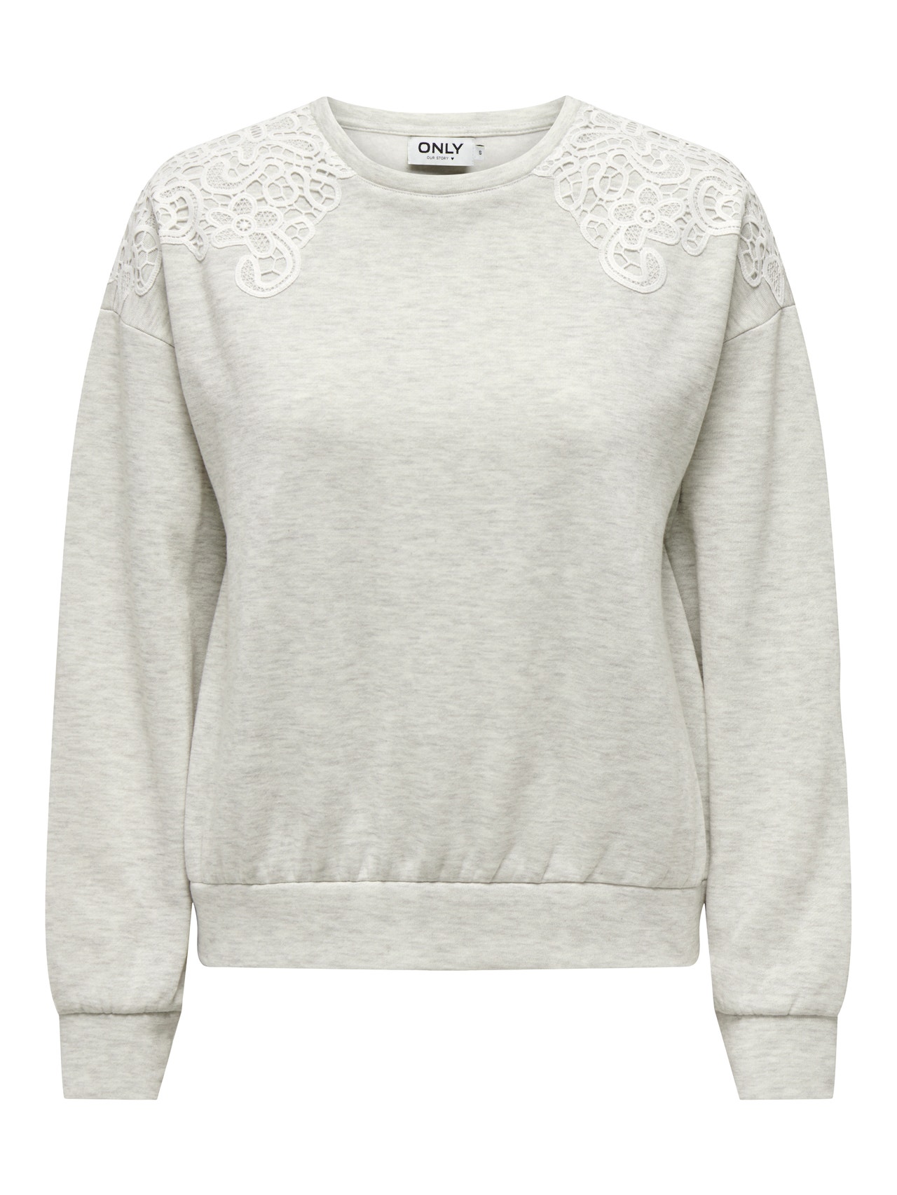 ONLY Regular Fit O-Neck Sweatshirt -Light Grey Melange - 15302639