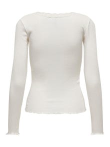 ONLY Square neck rib top -Cloud Dancer - 15302641