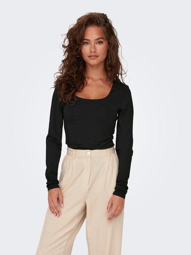 ONLY Square neck rib top - 15302647