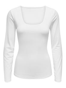 ONLY Long Sleeved Basic Top -Bright White - 15302647