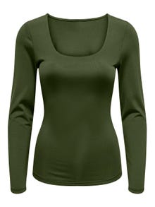 ONLY Long Sleeved Basic Top -Rifle Green - 15302647