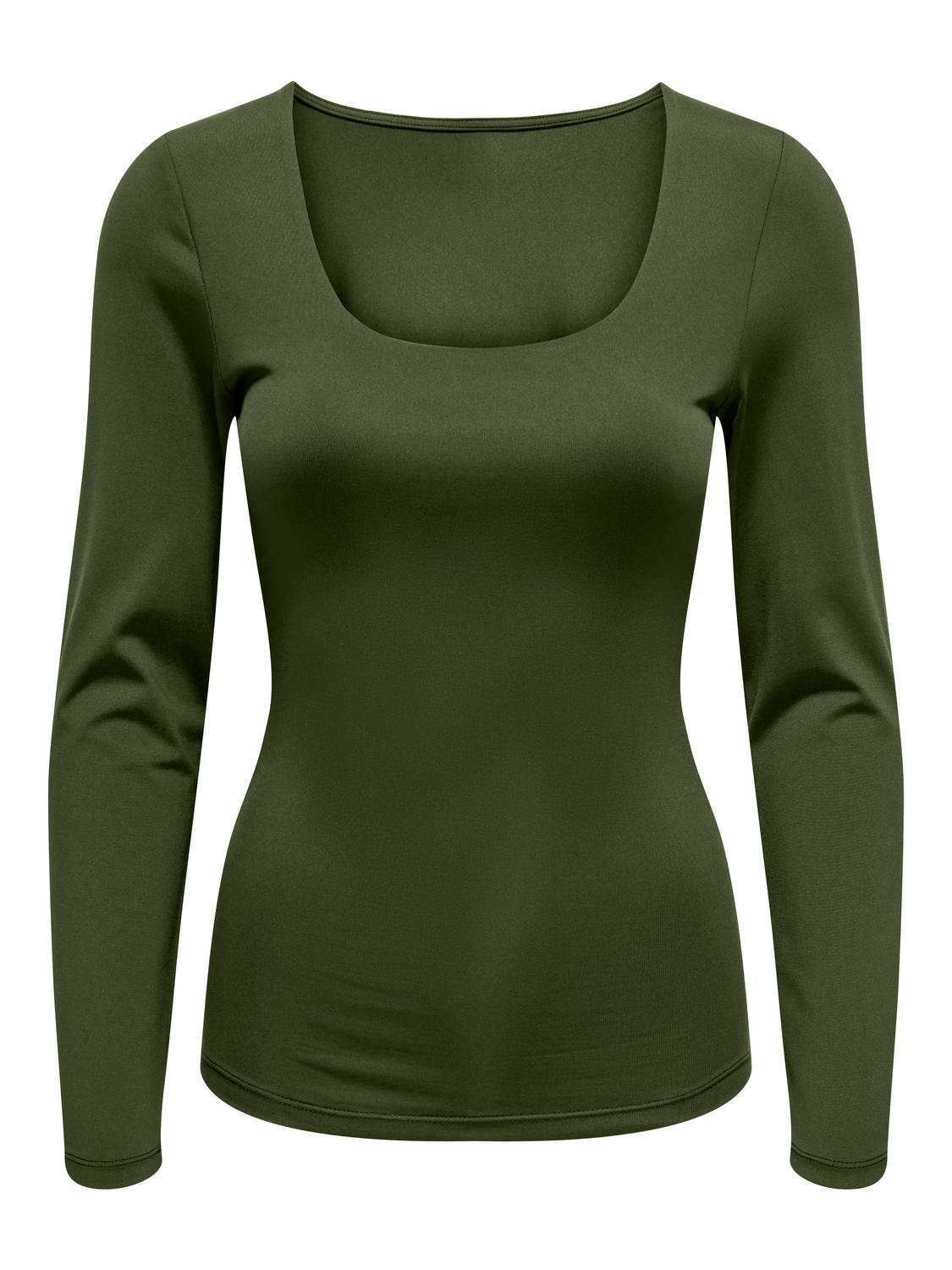 ONLY Normal geschnitten U-Ausschnitt Top -Rifle Green - 15302647