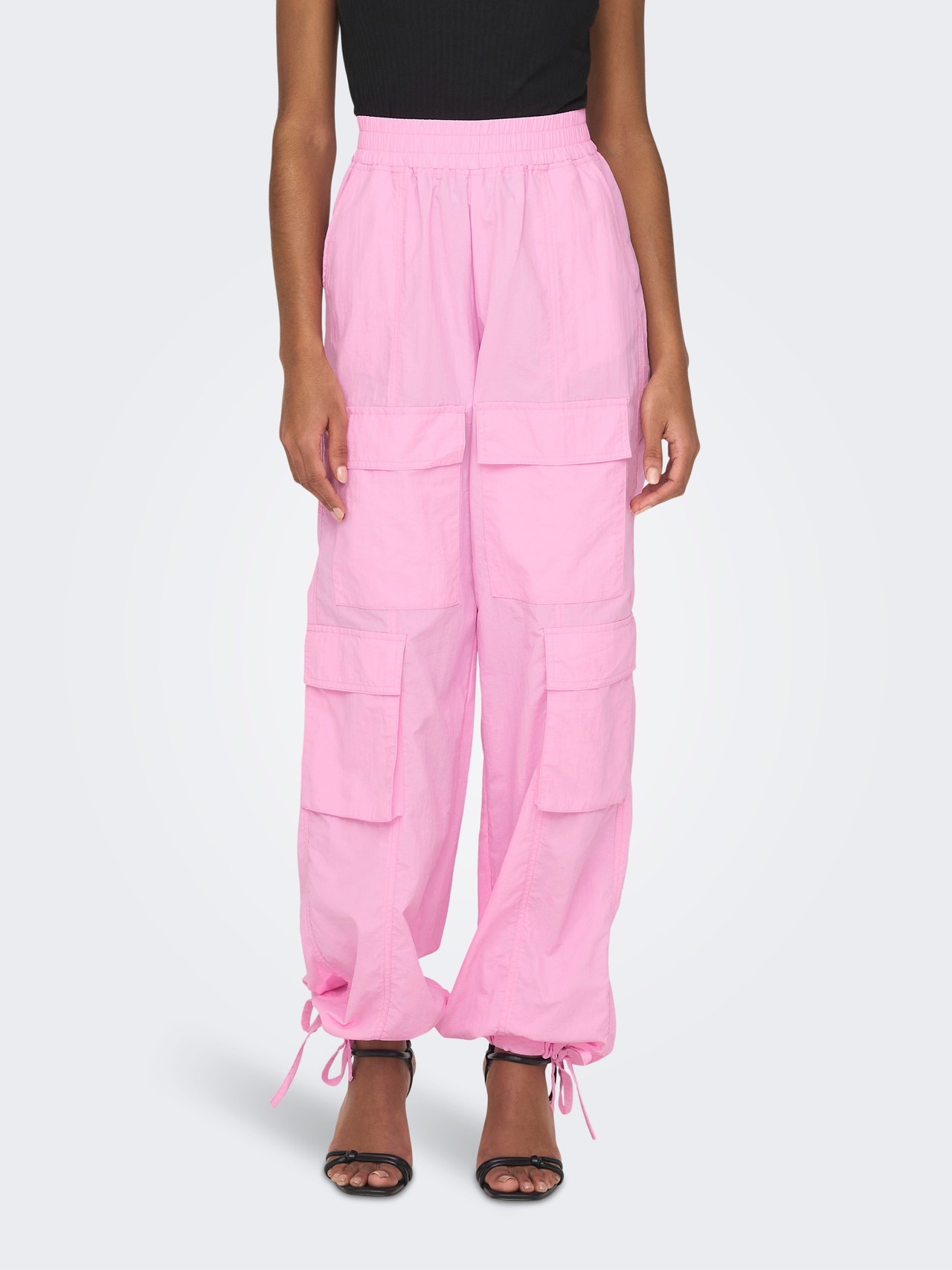 ONLY Straight Fit Mid waist Trousers -Bonbon - 15302732