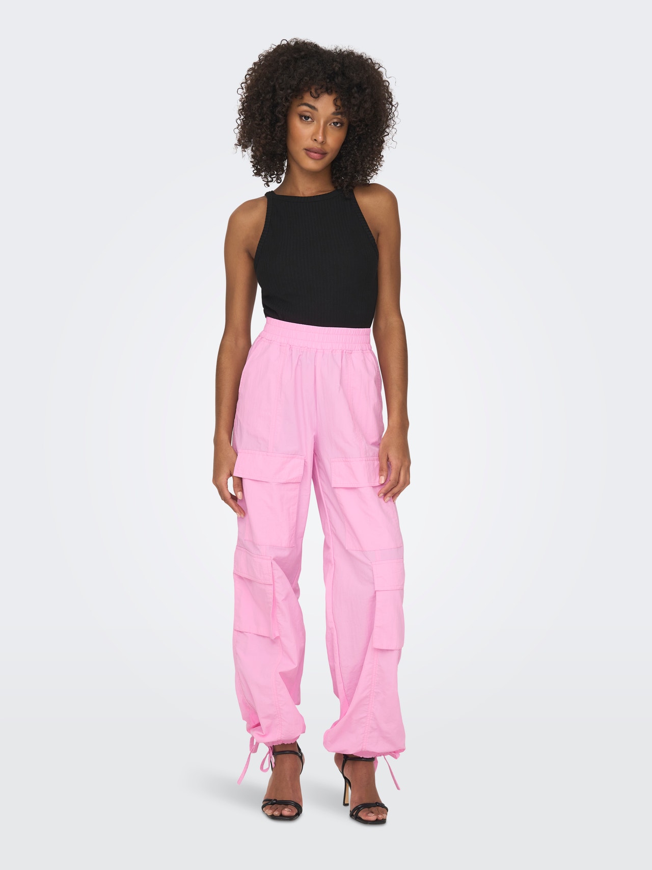 ONLY Straight Fit Mid waist Trousers -Bonbon - 15302732