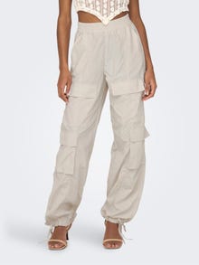 ONLY Straight Fit Mid waist Trousers -Pumice Stone - 15302732