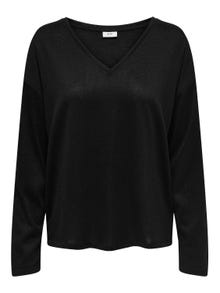 ONLY V-NECH TOP WITH LONG SLEEVES -Black - 15302742