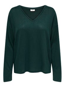 ONLY V-NECH TOP WITH LONG SLEEVES -Scarab - 15302742