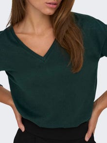 ONLY V-NECH TOP WITH LONG SLEEVES -Scarab - 15302742