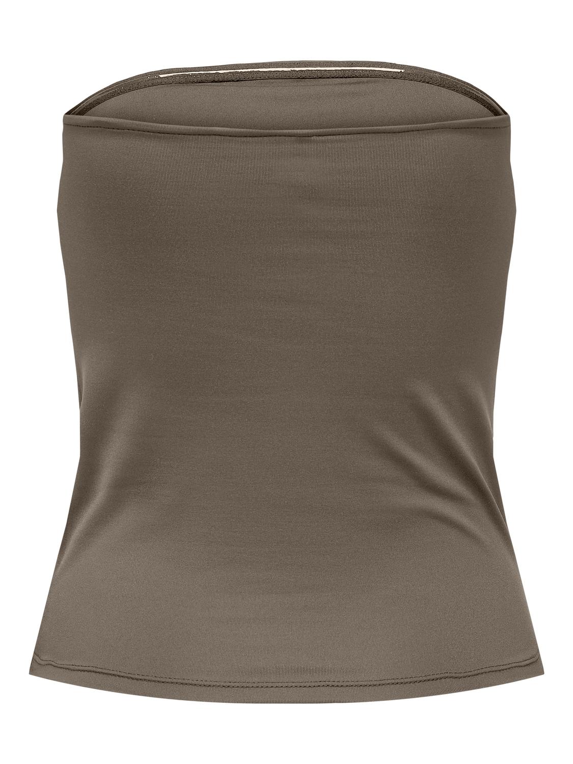 ONLY o-neck tube top -Walnut - 15302781