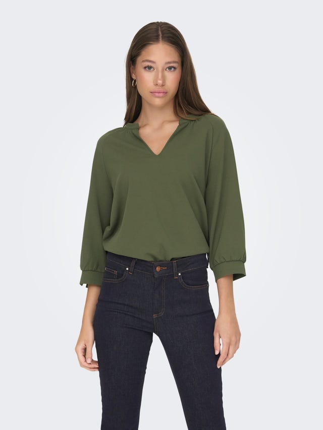 ONLY V-neck top with 3/4 sleeves - 15302785