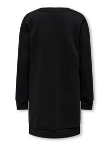 ONLY Regular fit O-hals Geribde mouwuiteinden Korte jurk -Black - 15302801