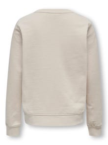 ONLY O-neck sweatshirt with print -Pumice Stone - 15302805