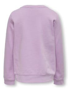 ONLY O-neck sweatshirt with print -Lavendula - 15302805