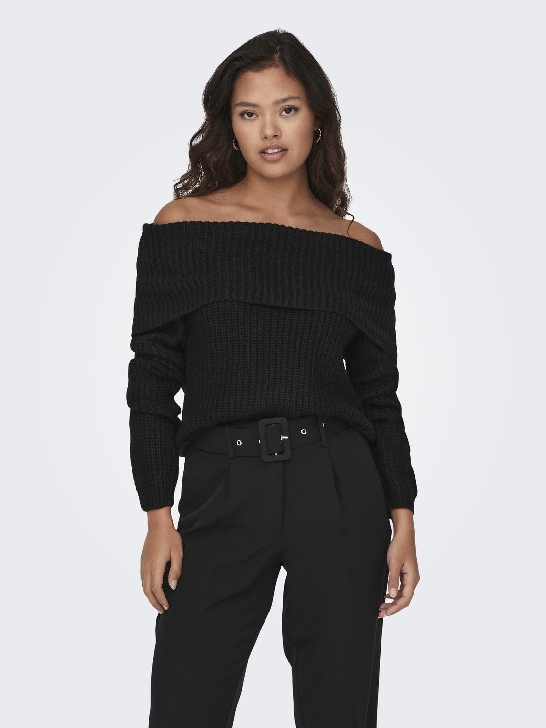 Off shoulder knitted pullover with 20 discount ONLY