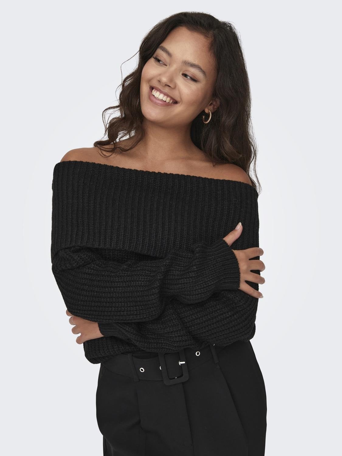 Off shoulder knitted pullover with 20 discount ONLY