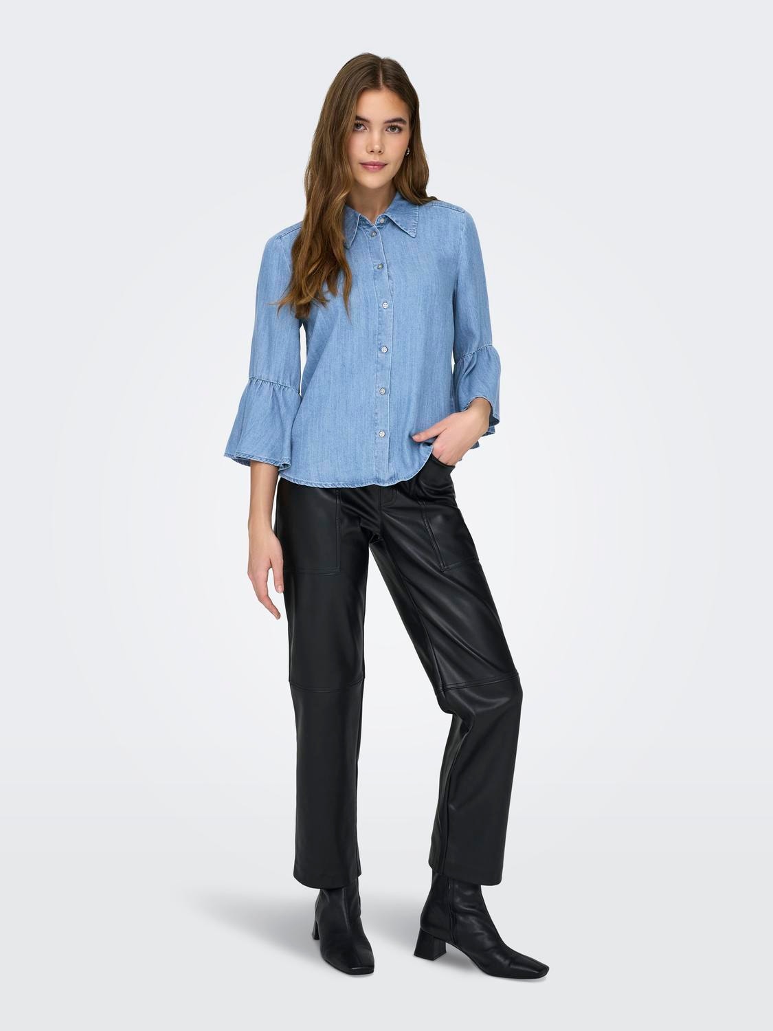 ONLY Loose fit denim shirt -Medium Blue Denim - 15302829