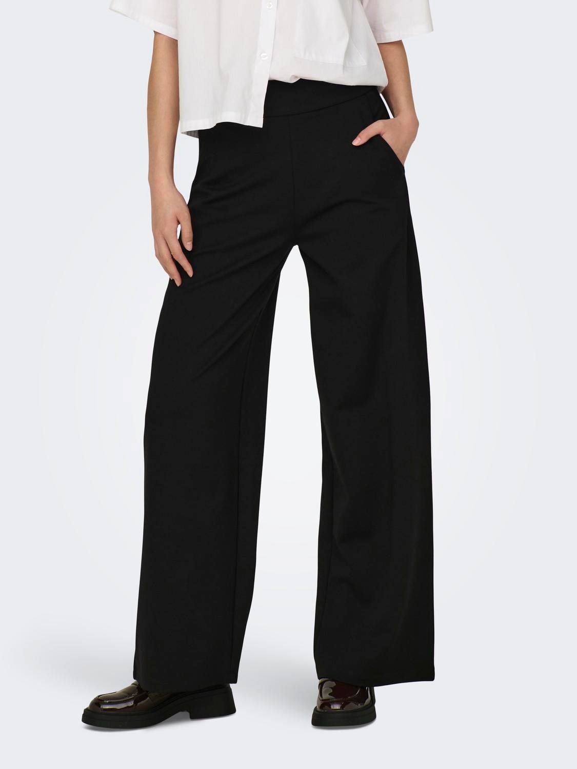 ONLY Regular Fit High waist Trousers -Black - 15302855