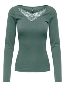 ONLY Tavapärane lõige Sirge kaelus Top -Balsam Green - 15302894