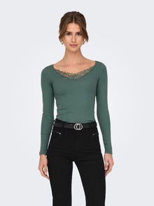 ONLY Tavapärane lõige Sirge kaelus Top -Balsam Green - 15302894