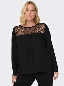 ONLY Curvy o-neck top -Black - 15302898