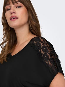 ONLY Curvy short sleeved top -Black - 15303010