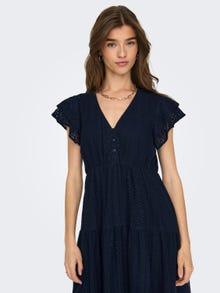 ONLY Short dress with v-neck -Night Sky - 15303058