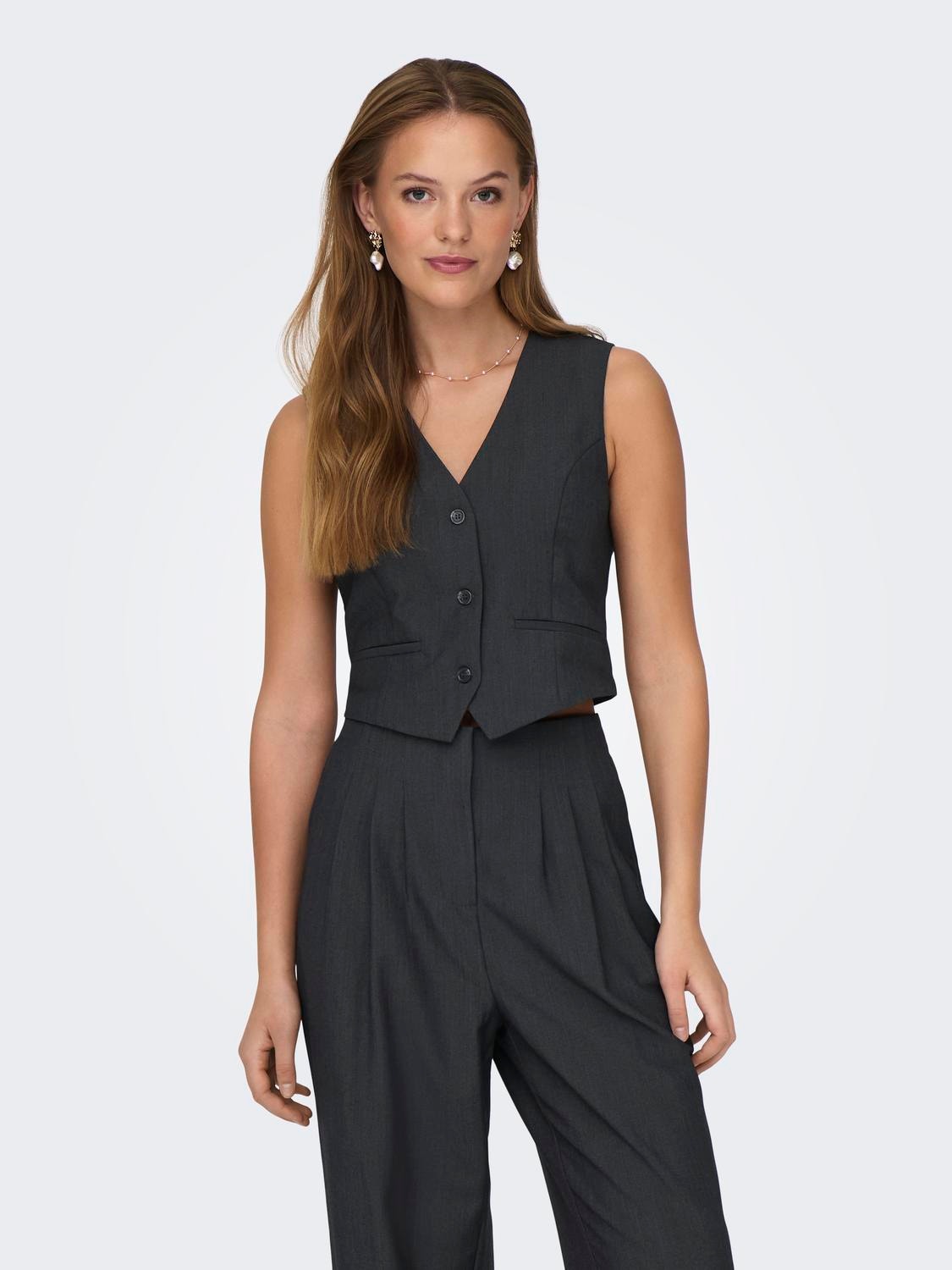 ONLY Tailored vest -Dark Grey - 15303062
