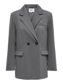 ONLY Oversize Fit Reverse Blazer -Medium Grey Melange - 15303116