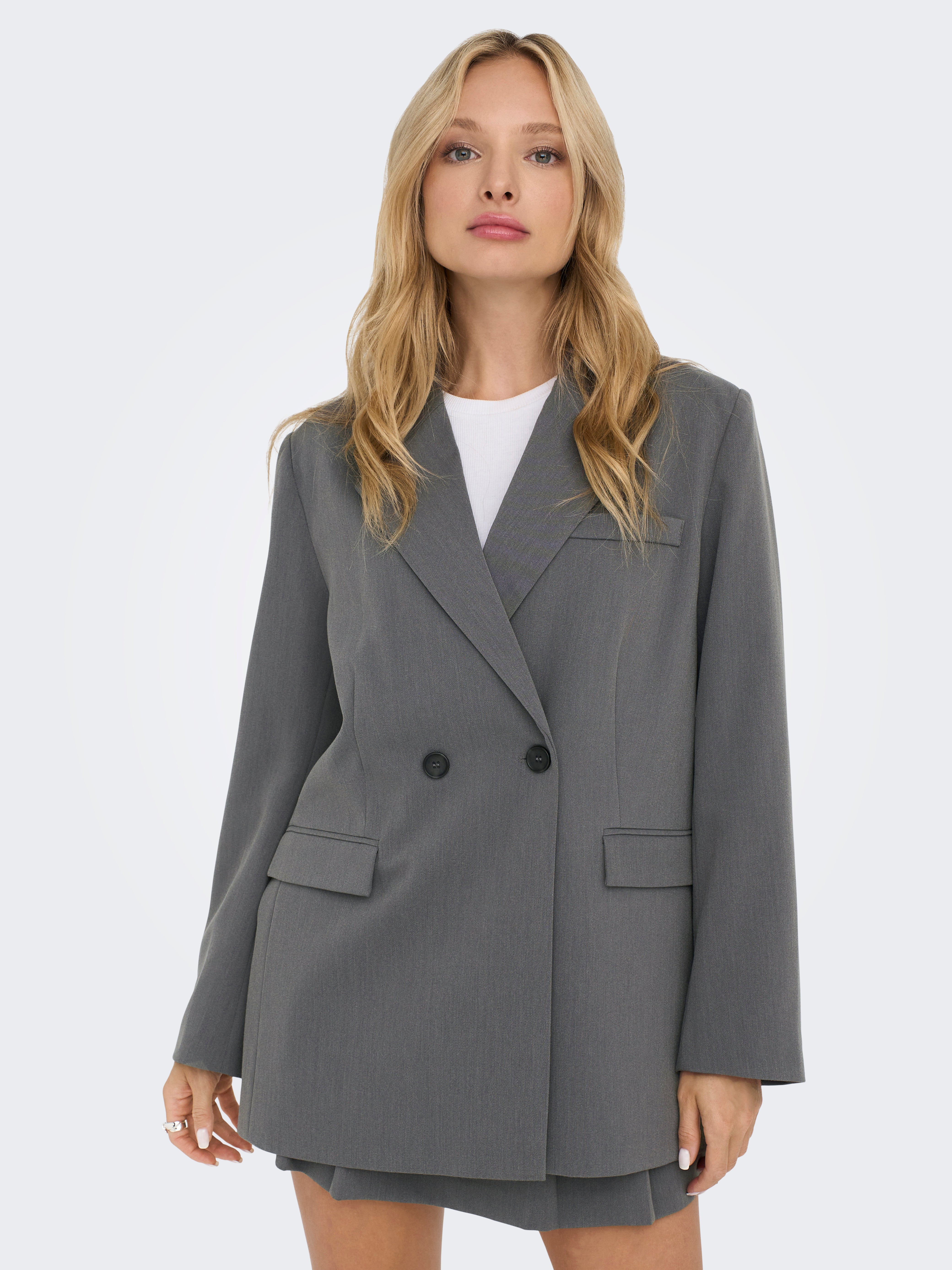 WiTun-DE Damen Blazer Oversize - Lässiger Business-Blazer Mit Reverskragen Für Büro & Alltag