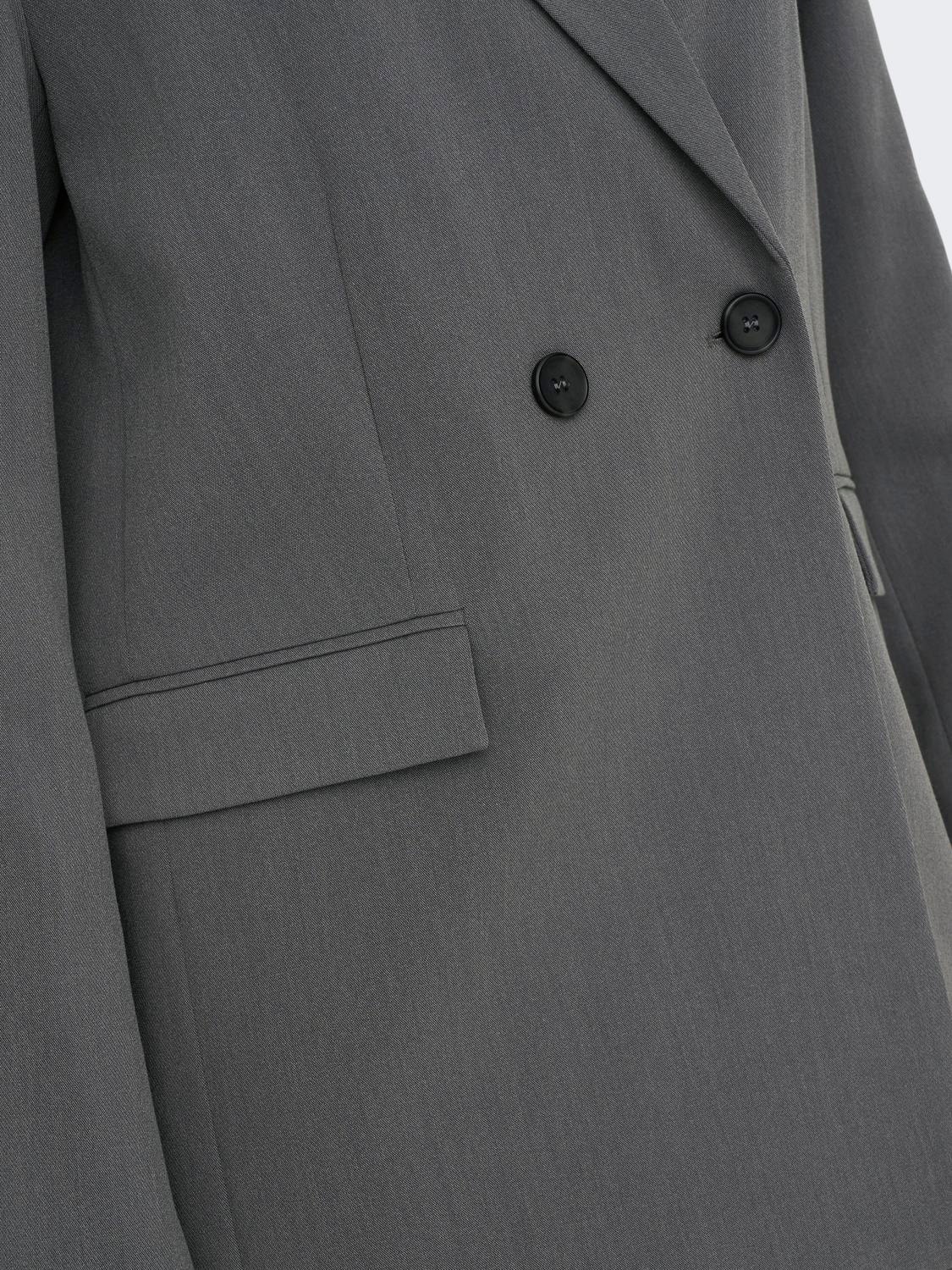 ONLY Locker geschnitten Reverskragen Blazer -Medium Grey Melange - 15303116