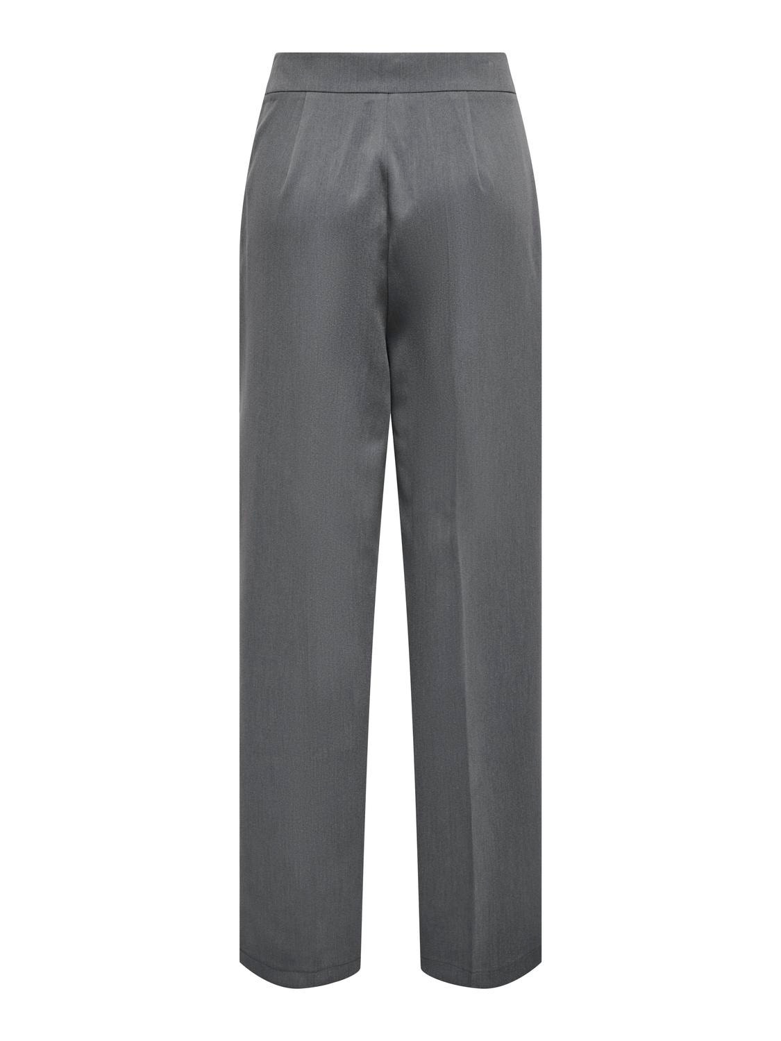 ONLY trousers with high waist -Medium Grey Melange - 15303161